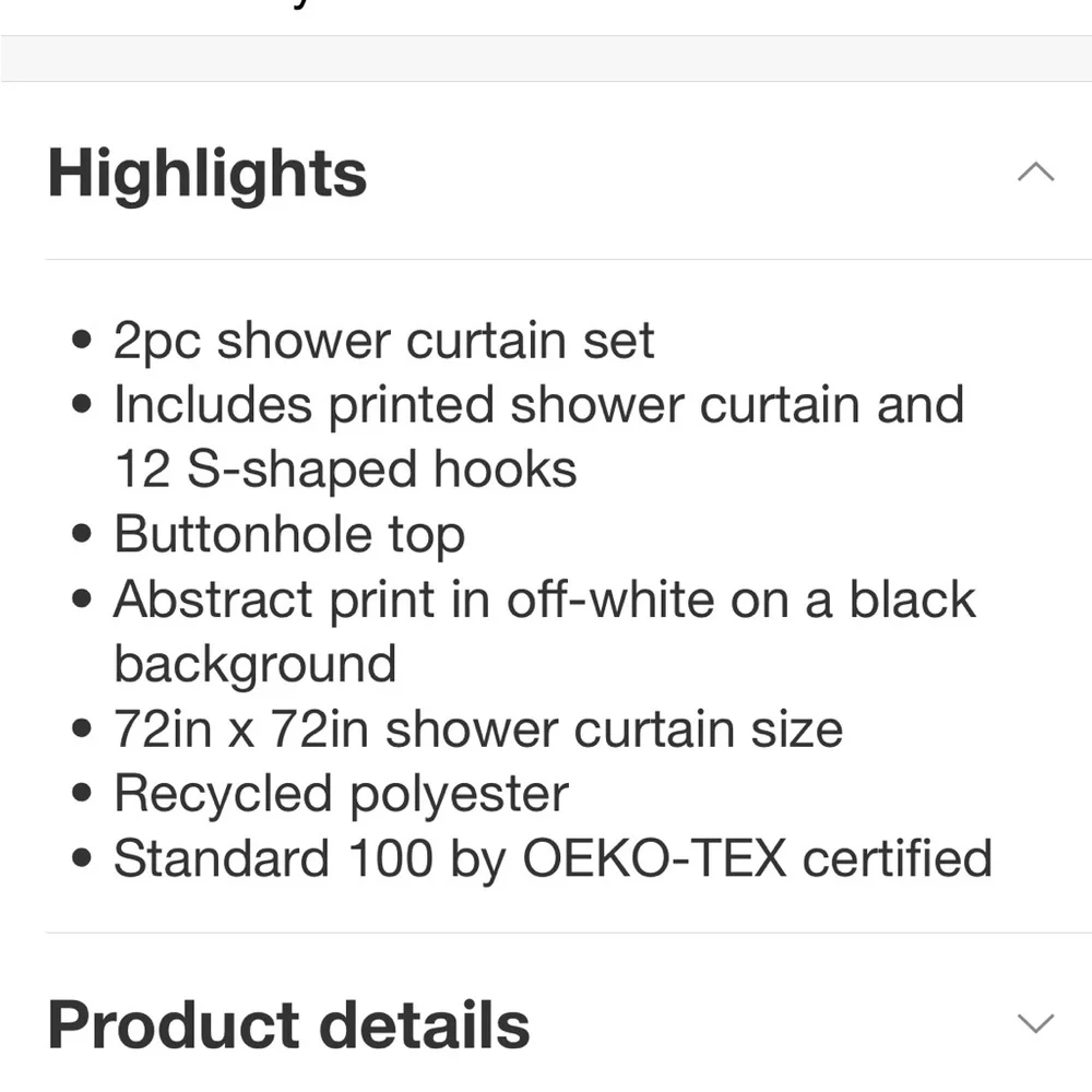JUNGALOW X OPALHOUSE NWT 13pc shower curtain with hooks -black/white -NO HOOKS
